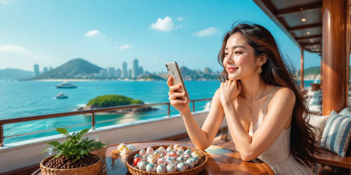 Người dùng tại Côn Đảo xem kết quả xổ số và kiểm tra tài khoản bên ly cà phê buổi sáng