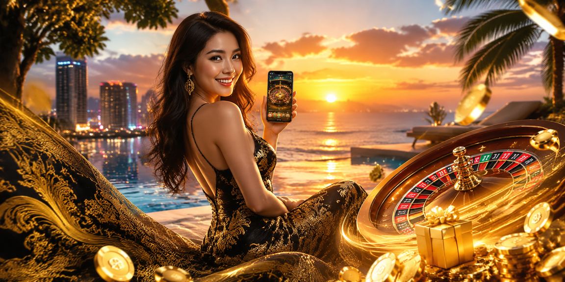 Trò chơi roulette và jackpot tại Đà Nẵng với người mặc áo dài truyền thống